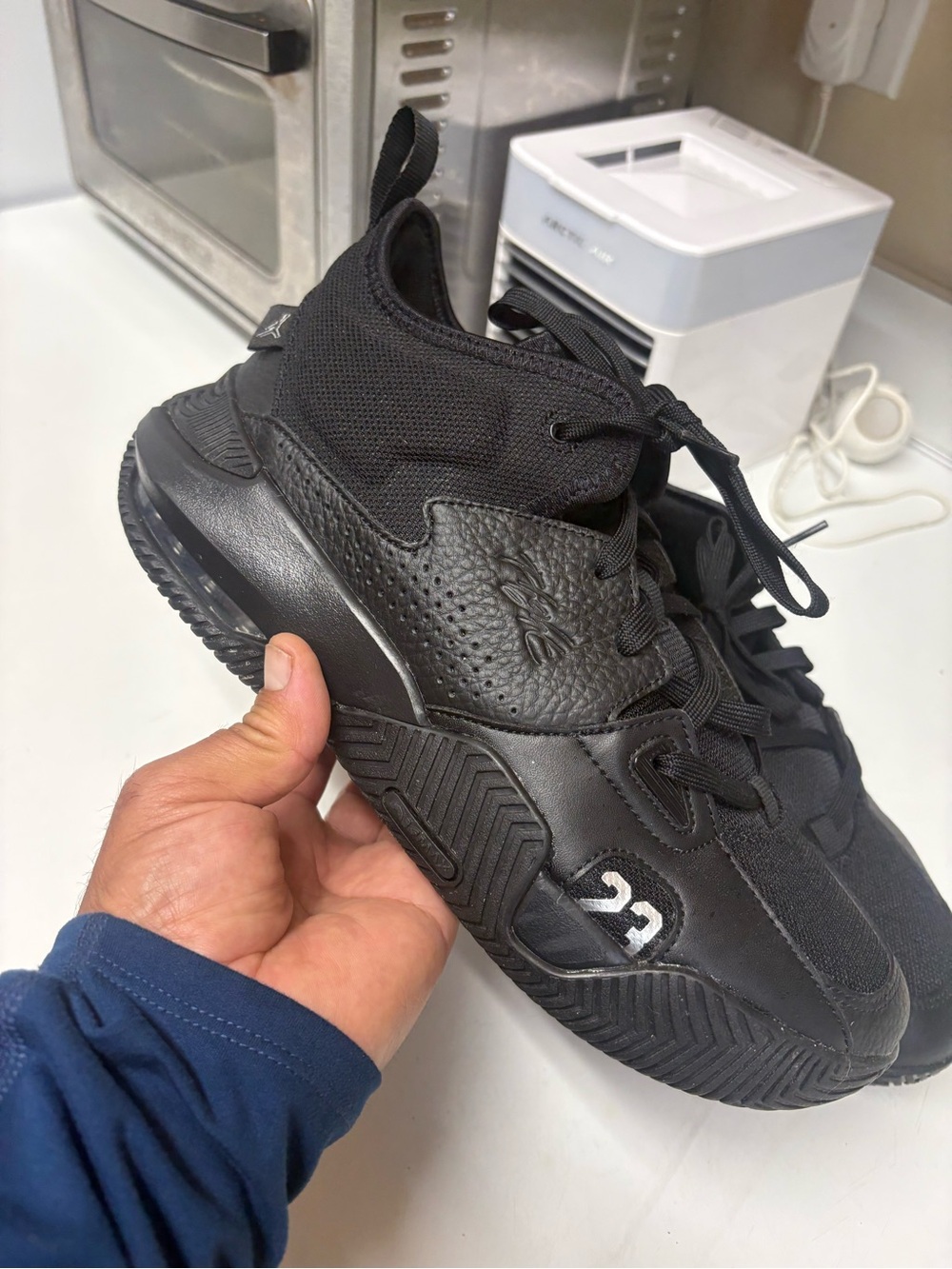 NEW Jordan Black Athletic Sneakers with White Jumpman Detail